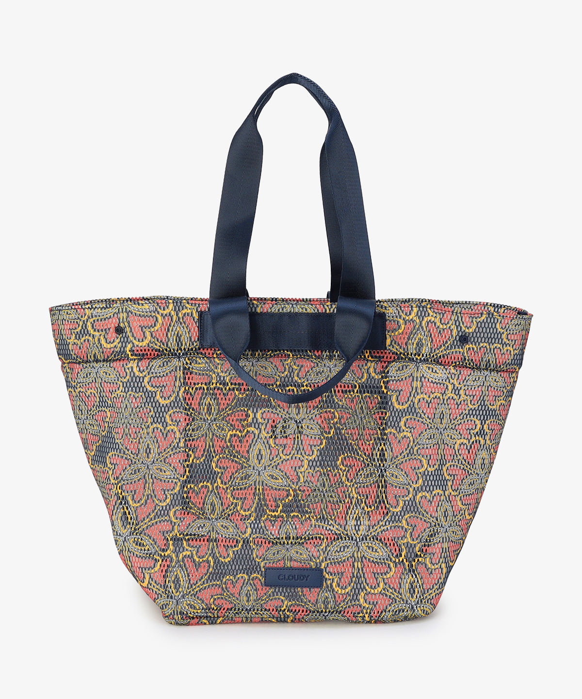 Mesh Tote Bag「心の花」 NAVY