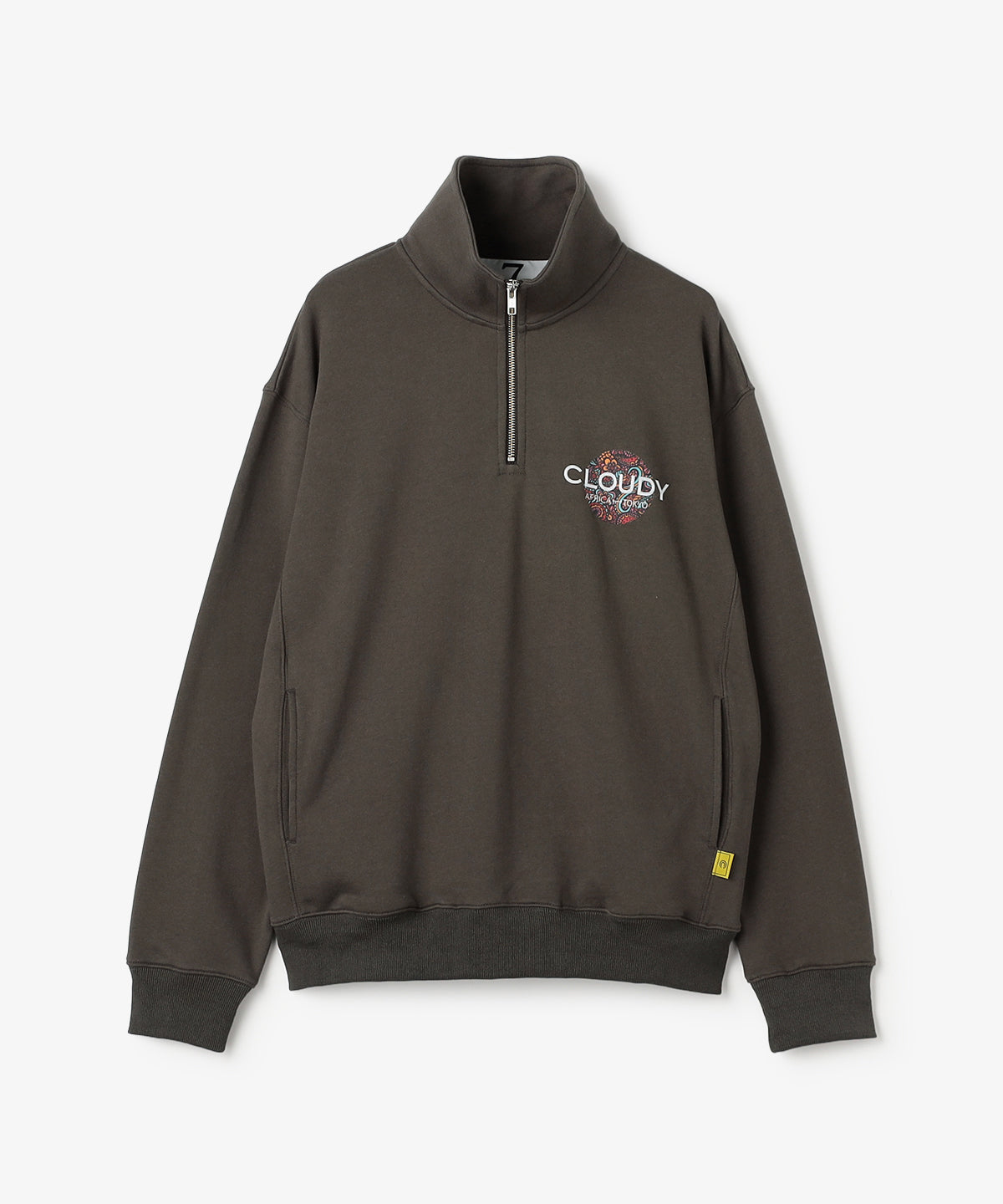サークルロゴハーフZIPスウェットトップス CHARCOAL