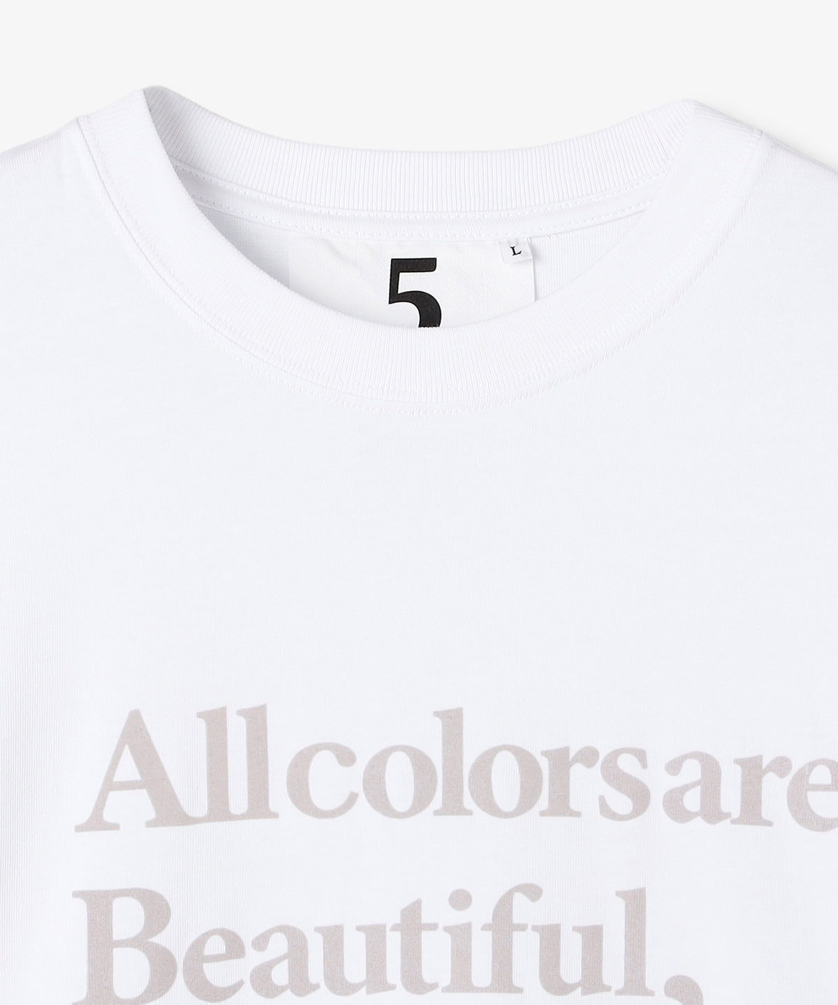 メッセージフロッキー ロンT-ALL COLORS ARE BEAUTIFUL- WHITE