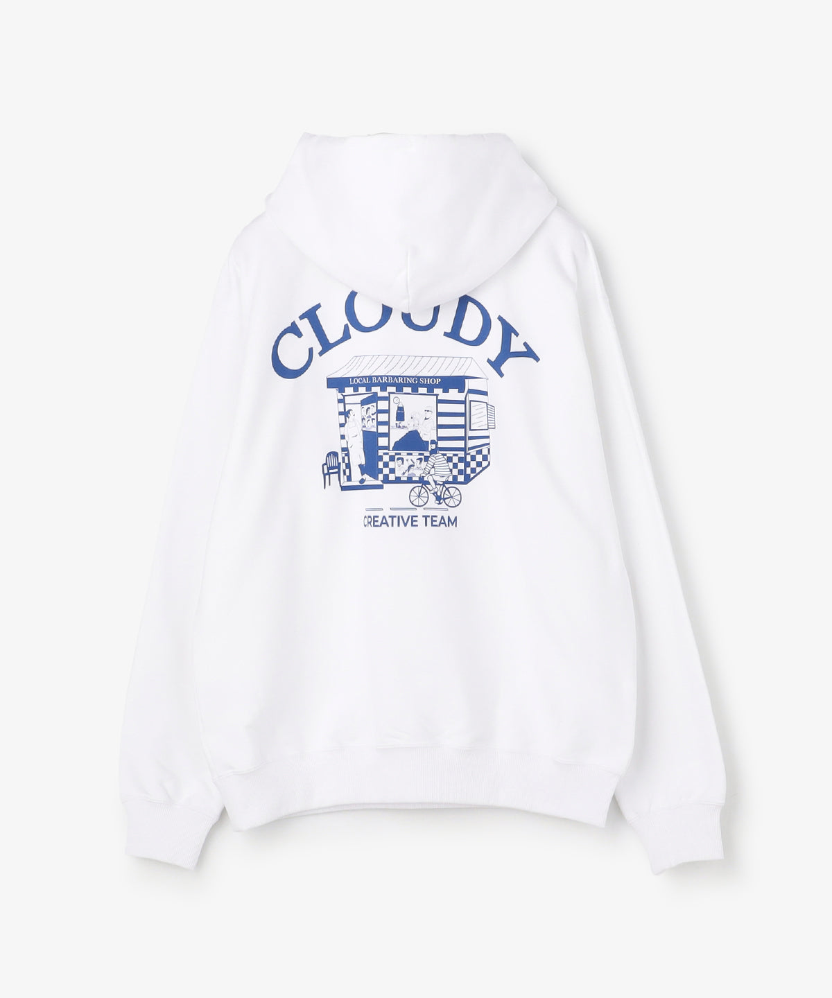 【予約:11月下旬発送予定】スウェットパーカー BARBER WHITE