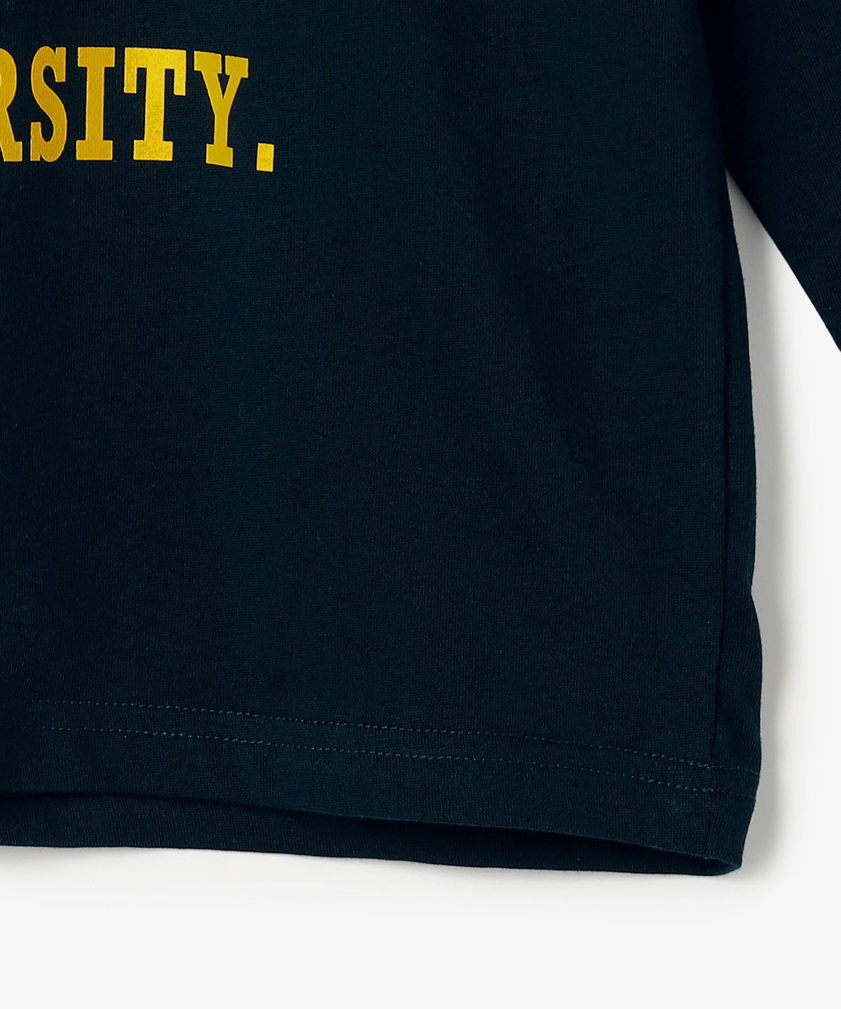 The University. カレッジロゴ ロンT NAVY