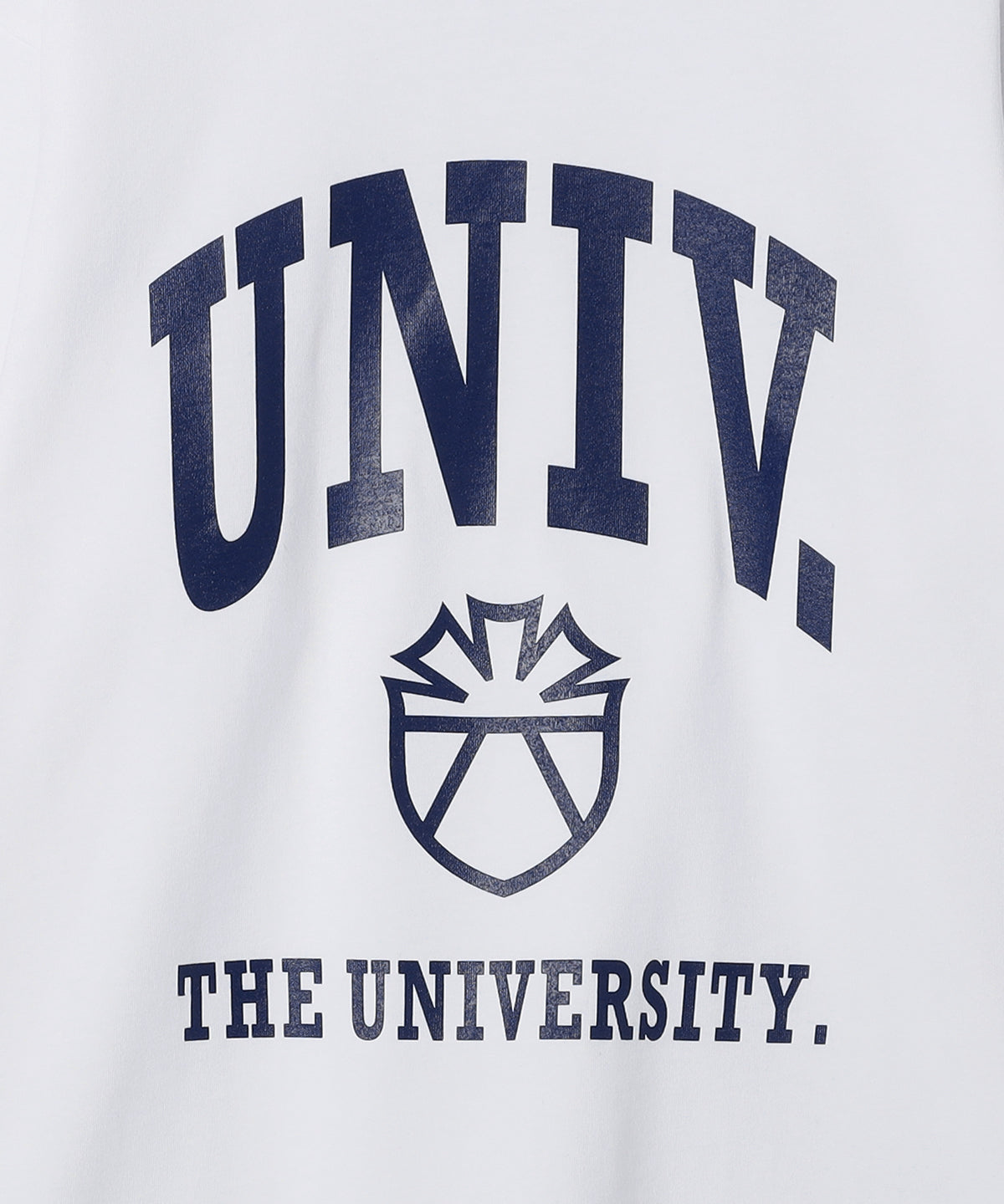 The University. カレッジロゴ ロンT WHITE