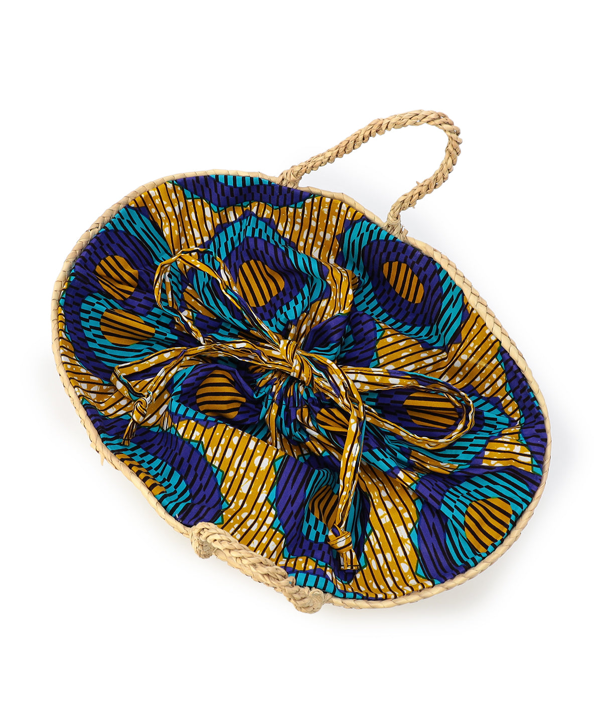 刺繍 Doum Basket BLUE
