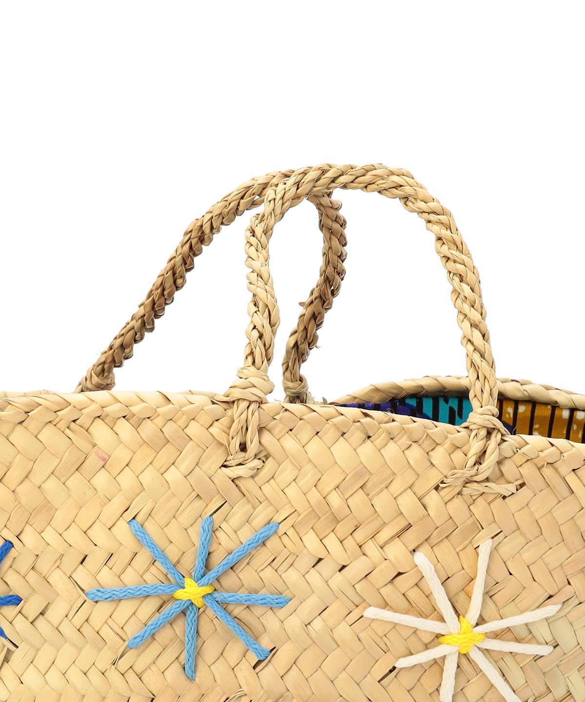 刺繍 Doum Basket BLUE