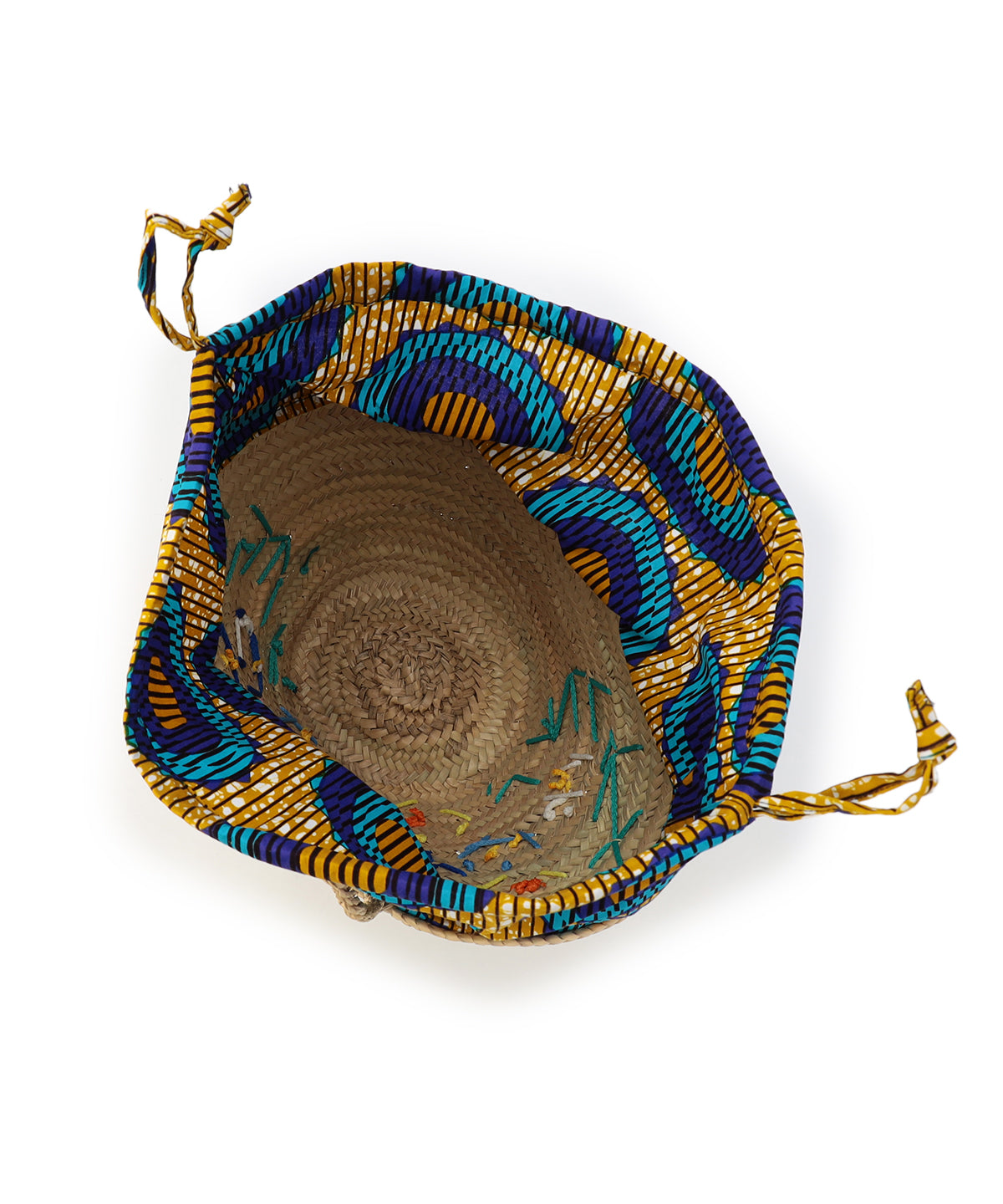 刺繍 Doum Basket BLUE
