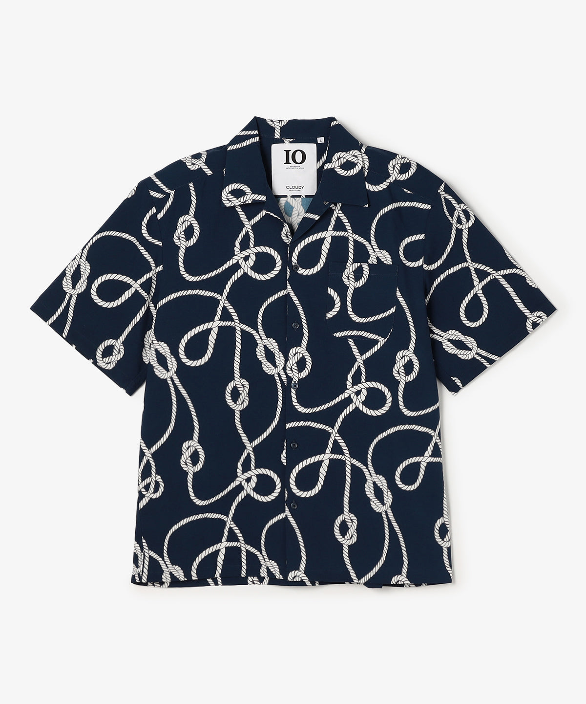 プリント半袖シャツ NAVY