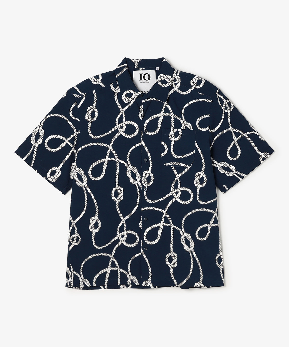 プリント半袖シャツ NAVY