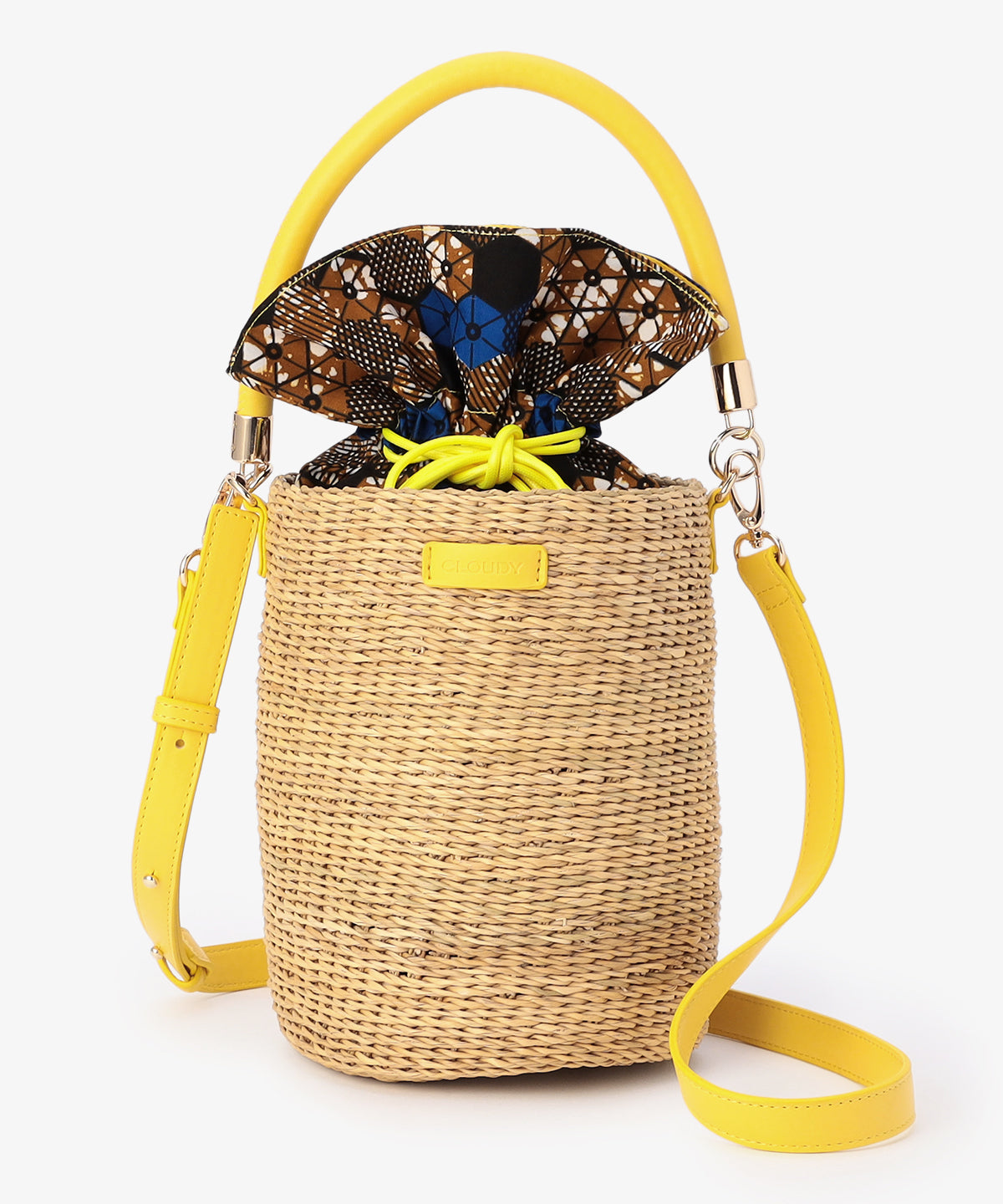 2way Hundle Tube Basket YELLOW/NATURAL