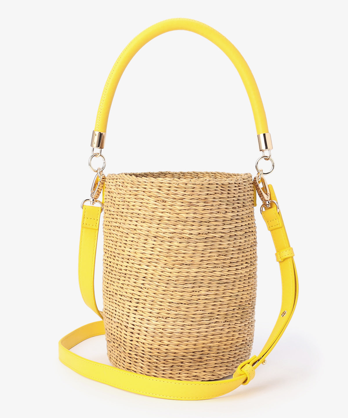 2way Hundle Tube Basket YELLOW/NATURAL