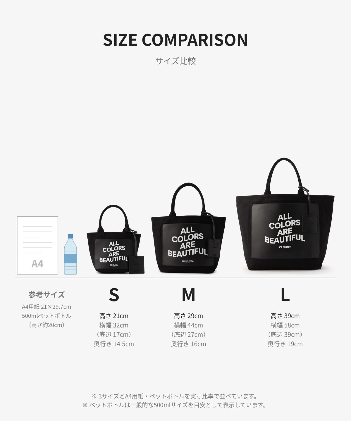 キャンバストートバッグ BLACK×BLACK(S / M / Lサイズ)