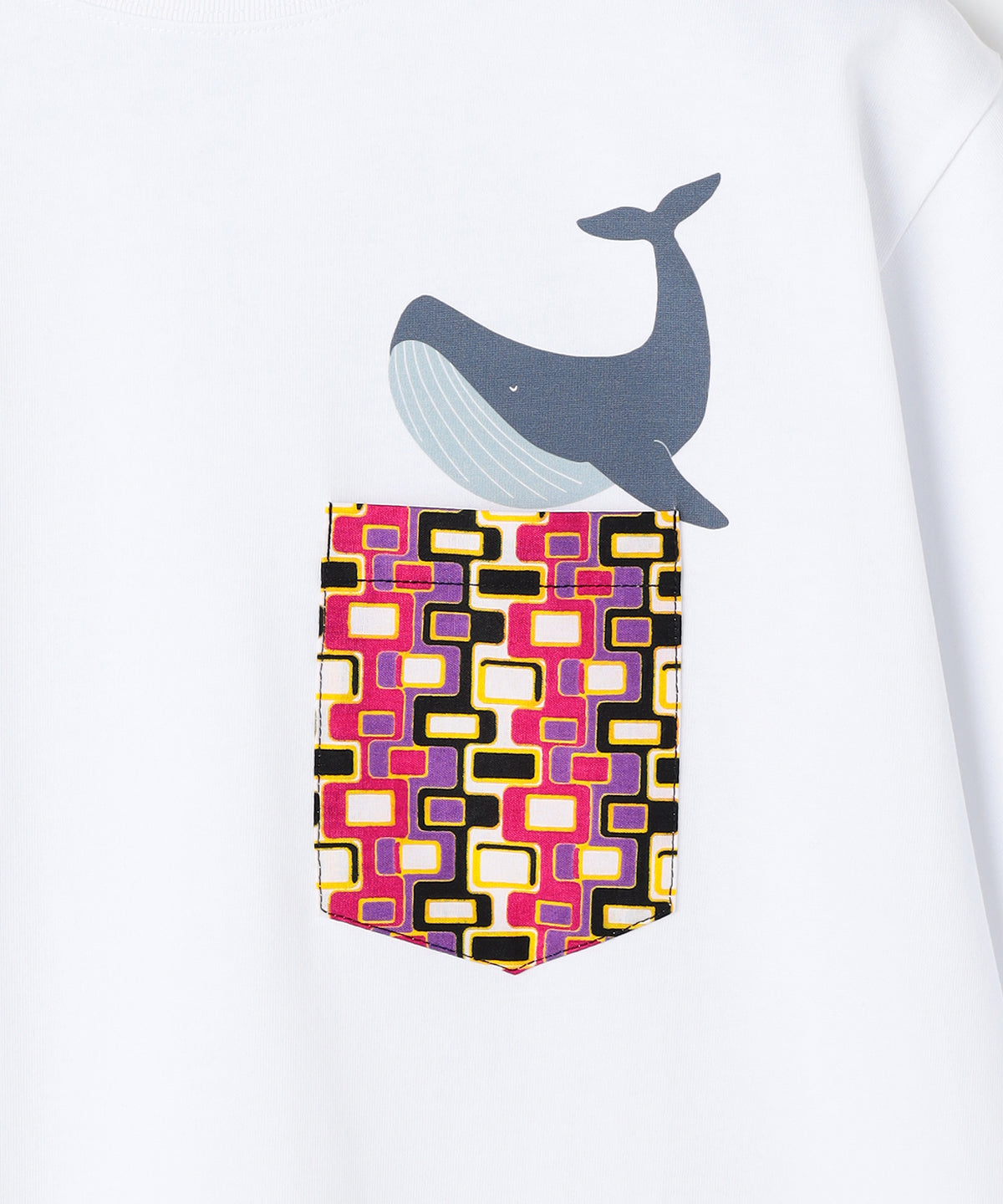 ポケットTシャツ Whale WHITE