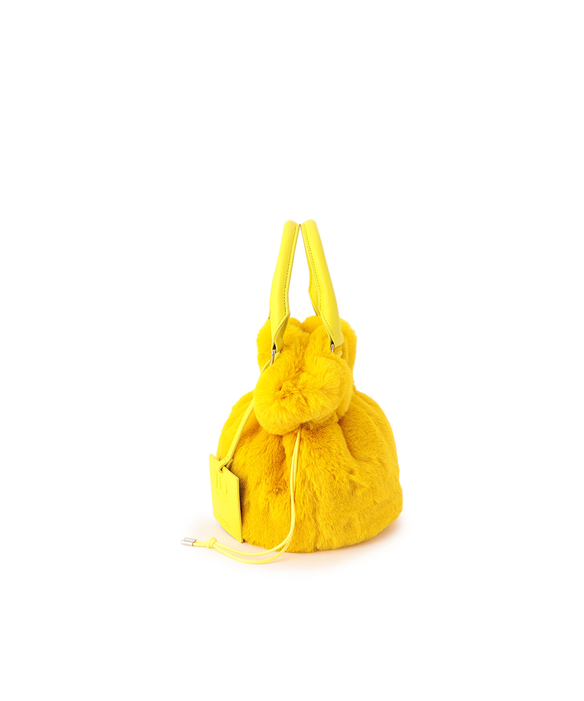 Eco Fur × Fake Leather Handle Bag YELLOW