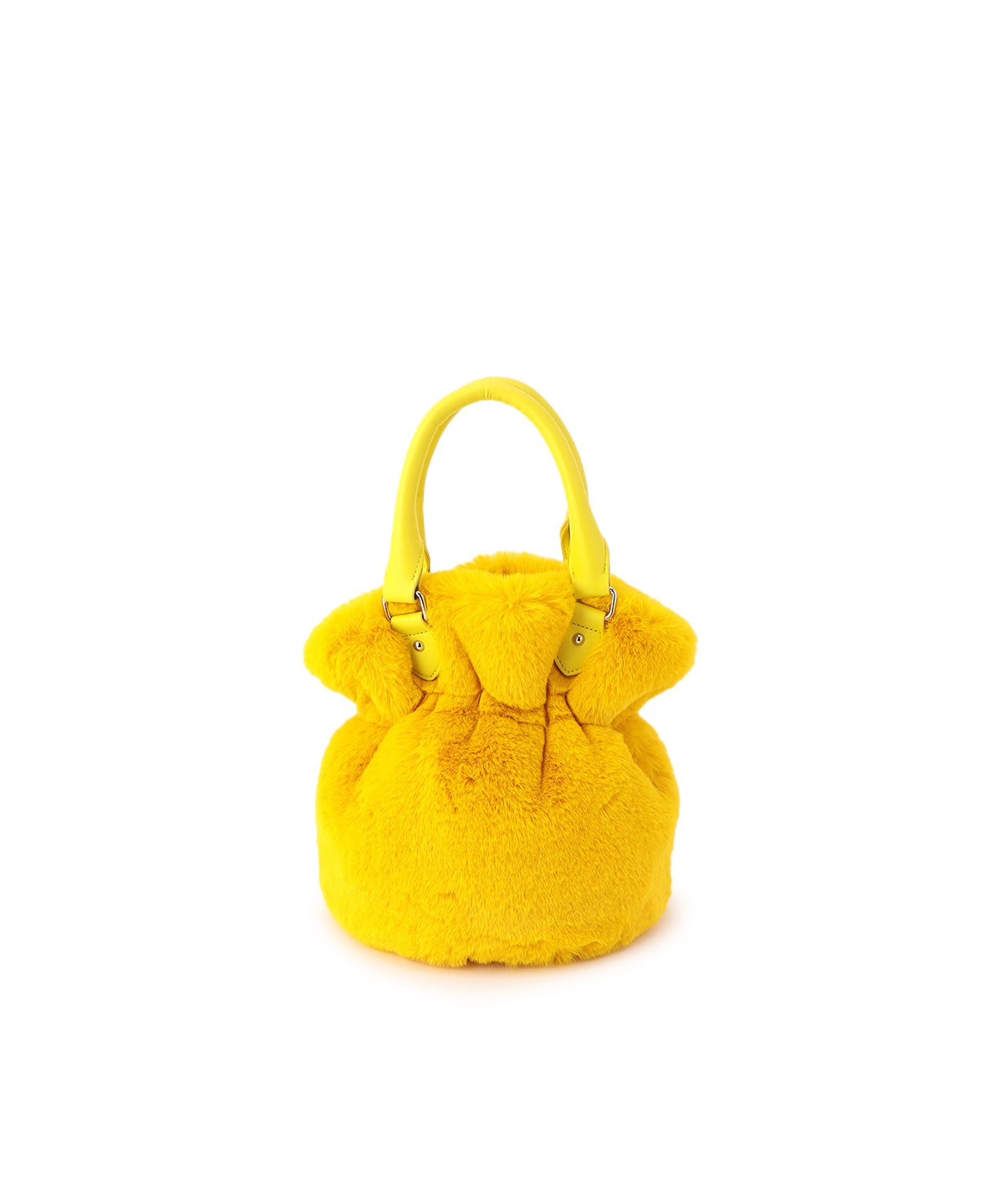 Eco Fur × Fake Leather Handle Bag YELLOW