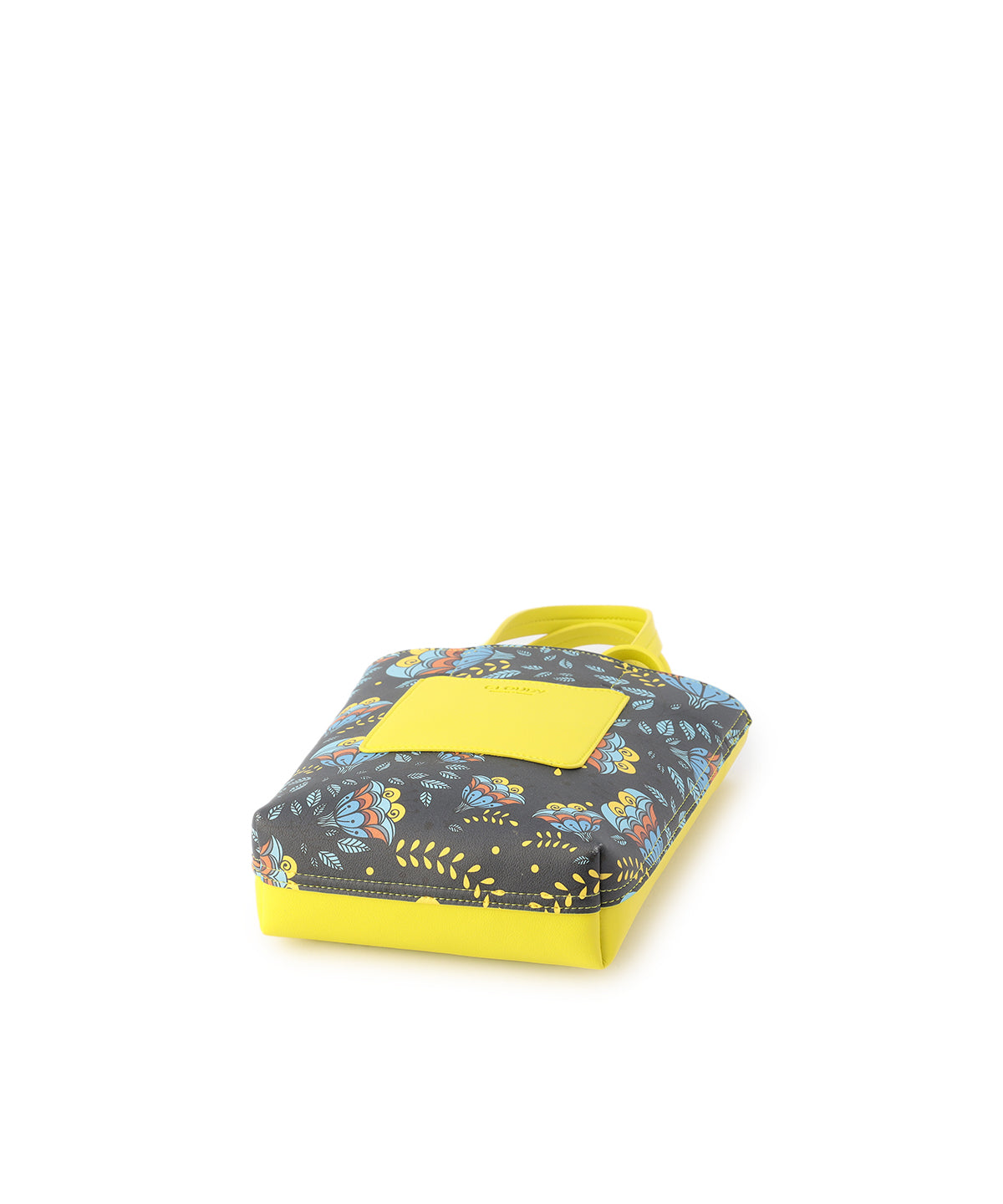 Fake Leather Printed Tote Bag (Small) YELLOW