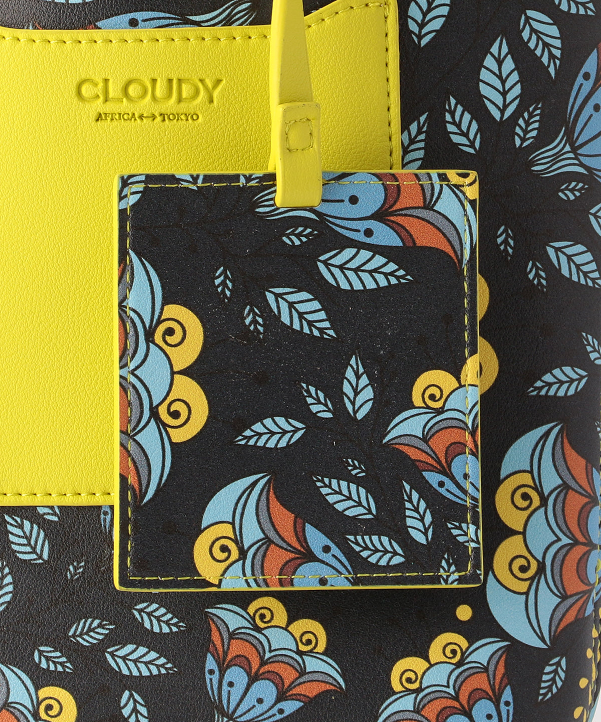 Fake Leather Printed Tote Bag (Small) YELLOW