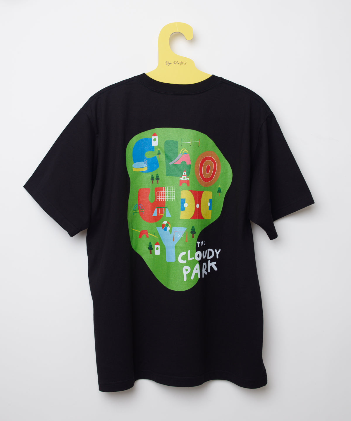 Park T-shirts CLOUDY PARK Back Print(GREEN)BLACK