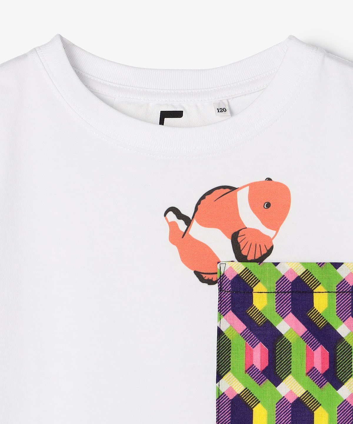 キッズポケットTシャツ Clownfish WHITE