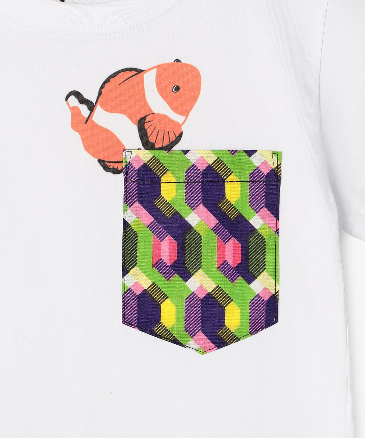 キッズポケットTシャツ Clownfish WHITE