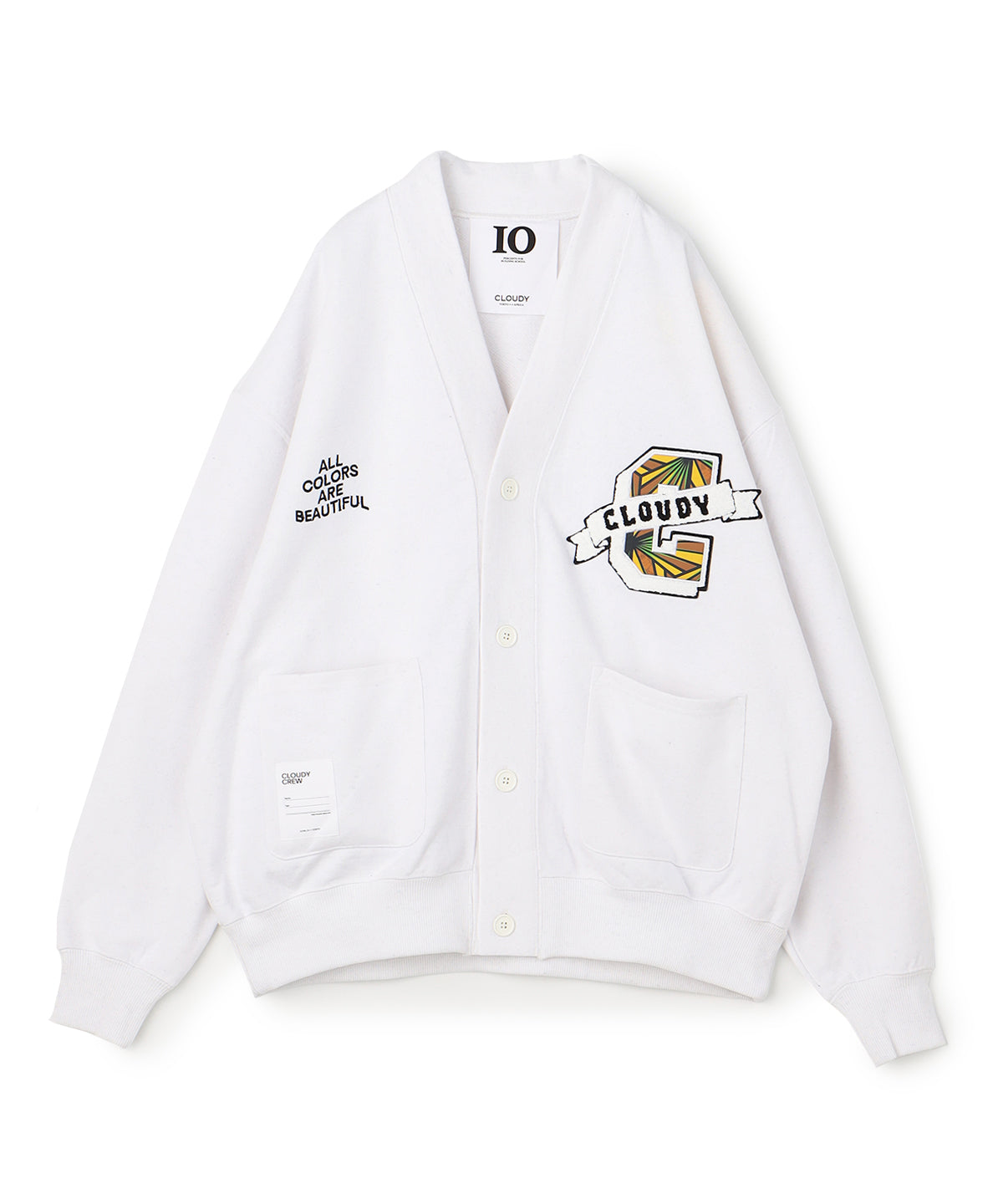 Recycle Sweat Cardigan Textile C WHITE