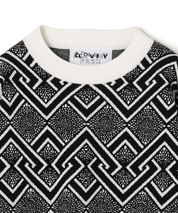 Recycled Knit Sweater BLACK