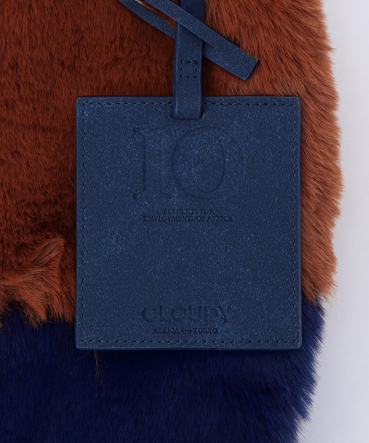 Eco Fur Convenience Bag (Small) BROWN×NAVY