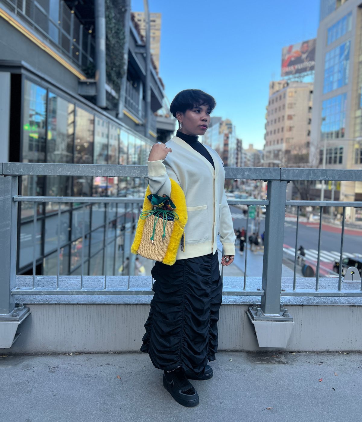 エコファーハンドルバスケット グレー