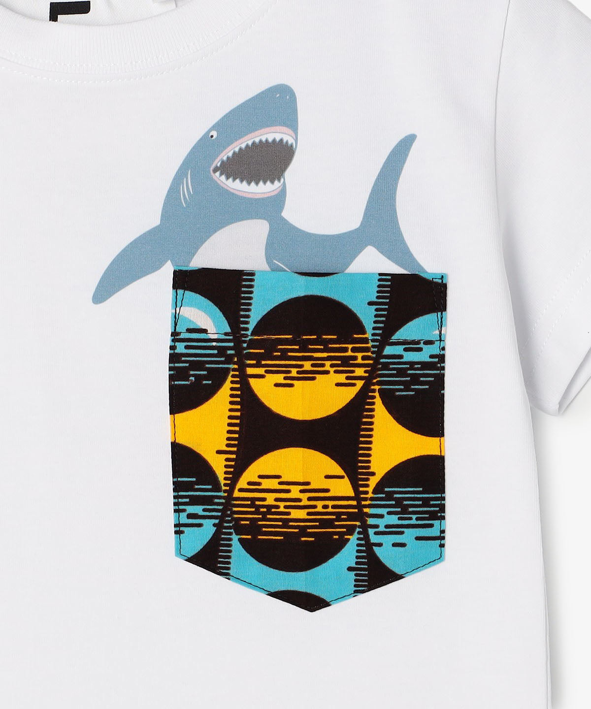 キッズポケットTシャツ Shark WHITE