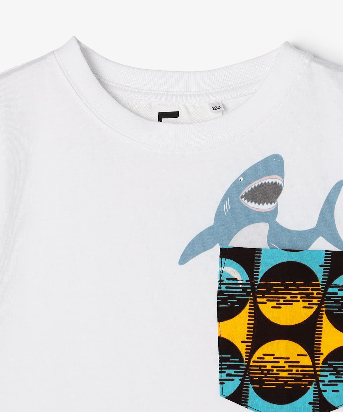 キッズポケットTシャツ Shark WHITE