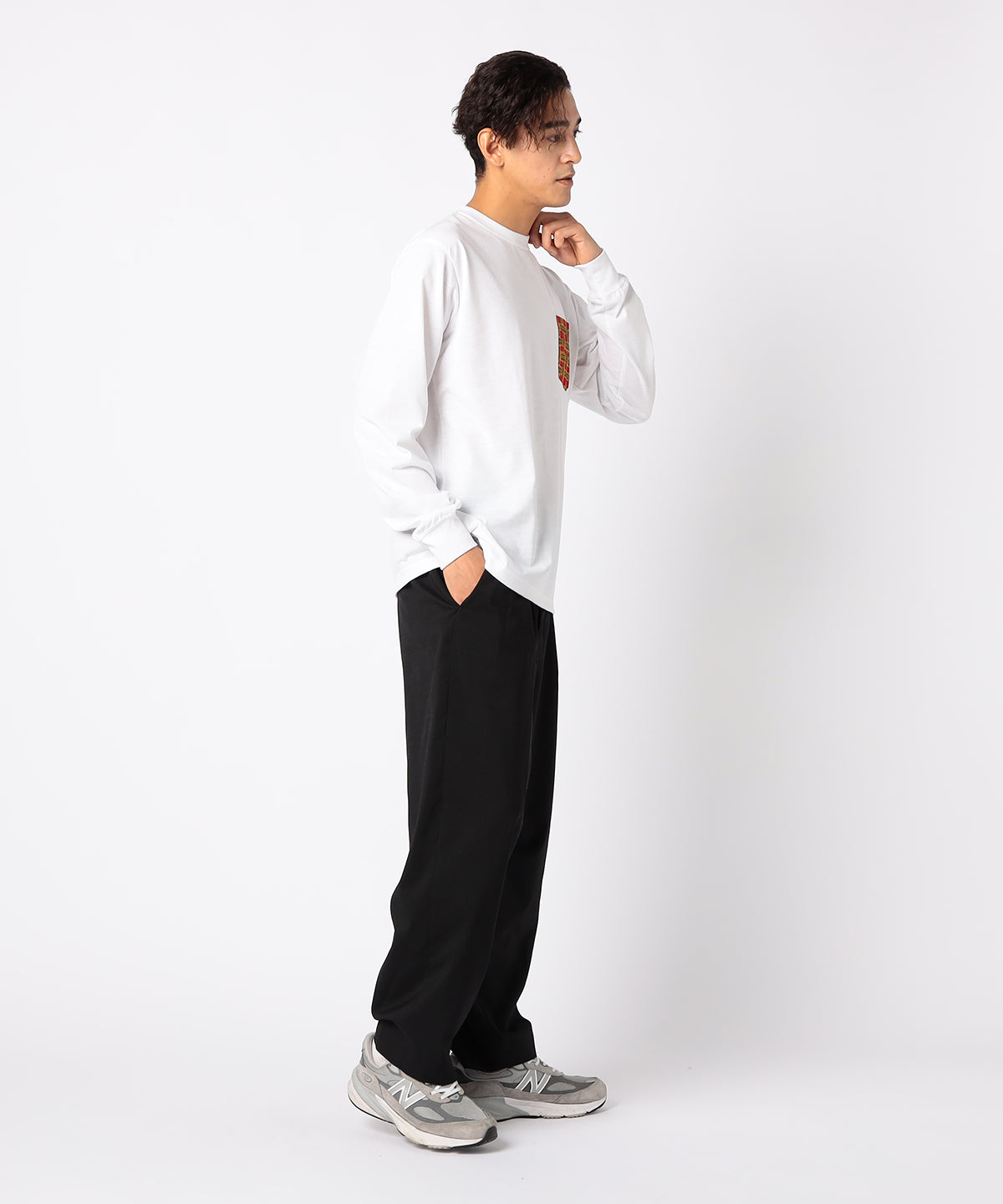 Long Sleeve Pocket T-SHIRTS 102 WHITE
