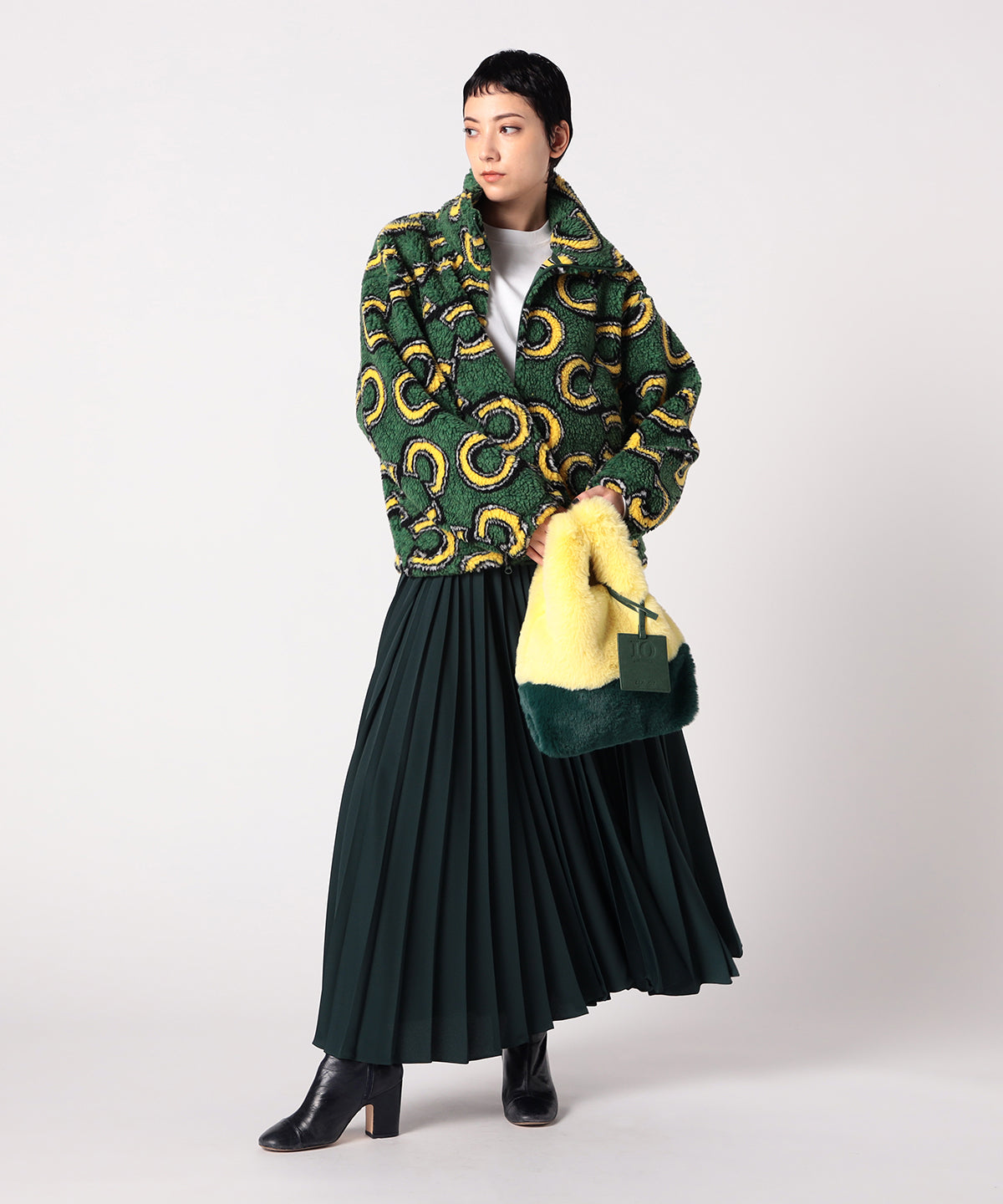 Eco Fur Convenience Bag (Small) YELLOW×GREEN