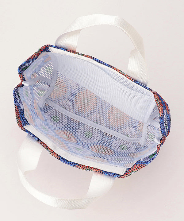 African Textile Mesh Tote Bag (Extra Small) WHITE