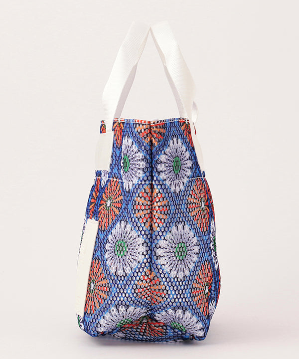 African Textile Mesh Tote Bag (Extra Small) WHITE