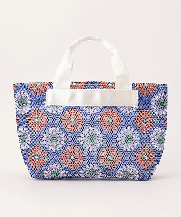 African Textile Mesh Tote Bag (Extra Small) WHITE