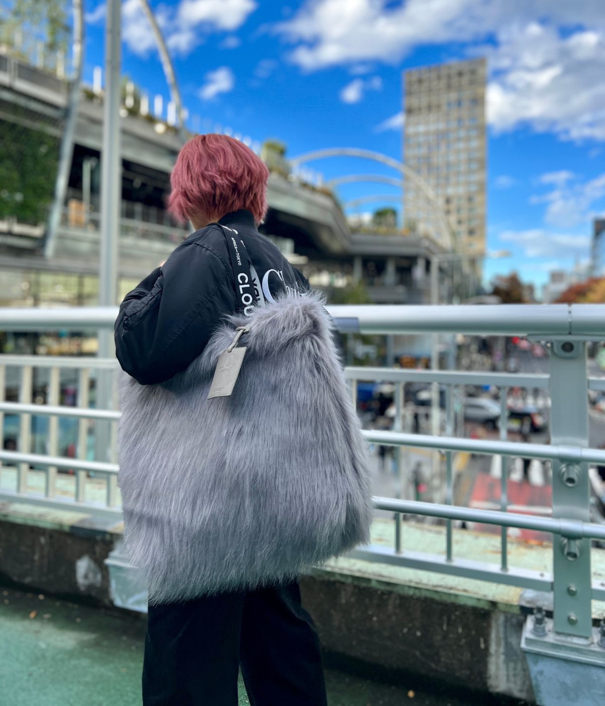 エコファーロゴハンドルトートバッグ (Lサイズ) グレー