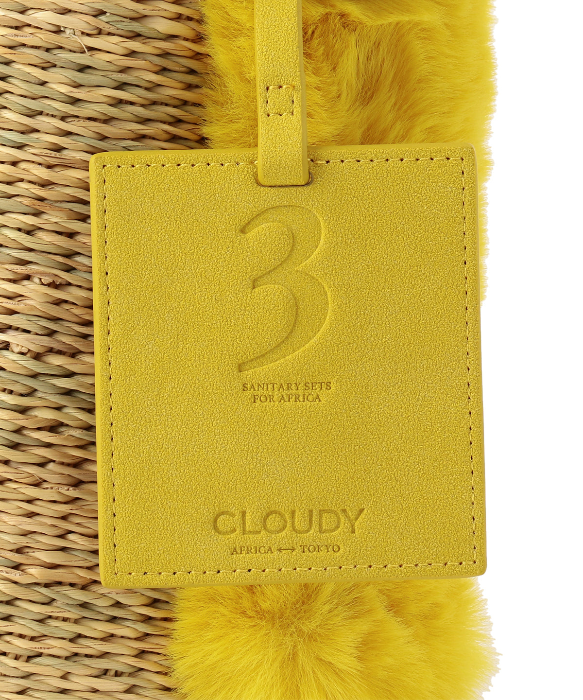 Eco Fur Handle Basket YELLOW