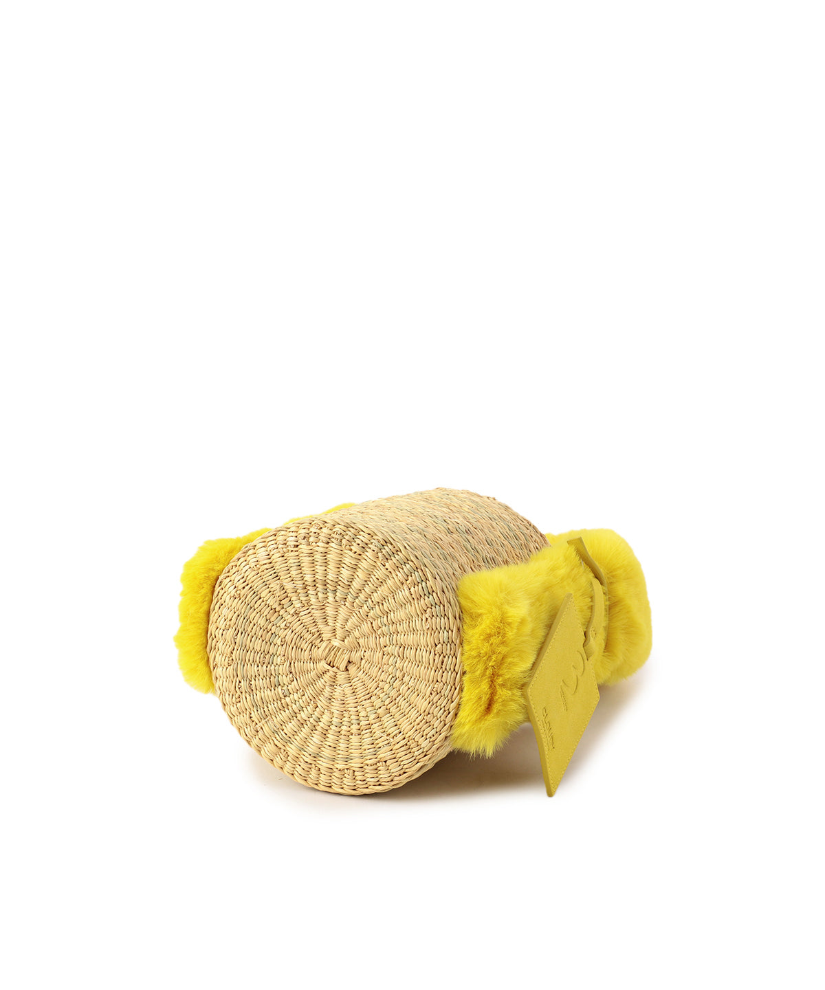 Eco Fur Handle Basket YELLOW