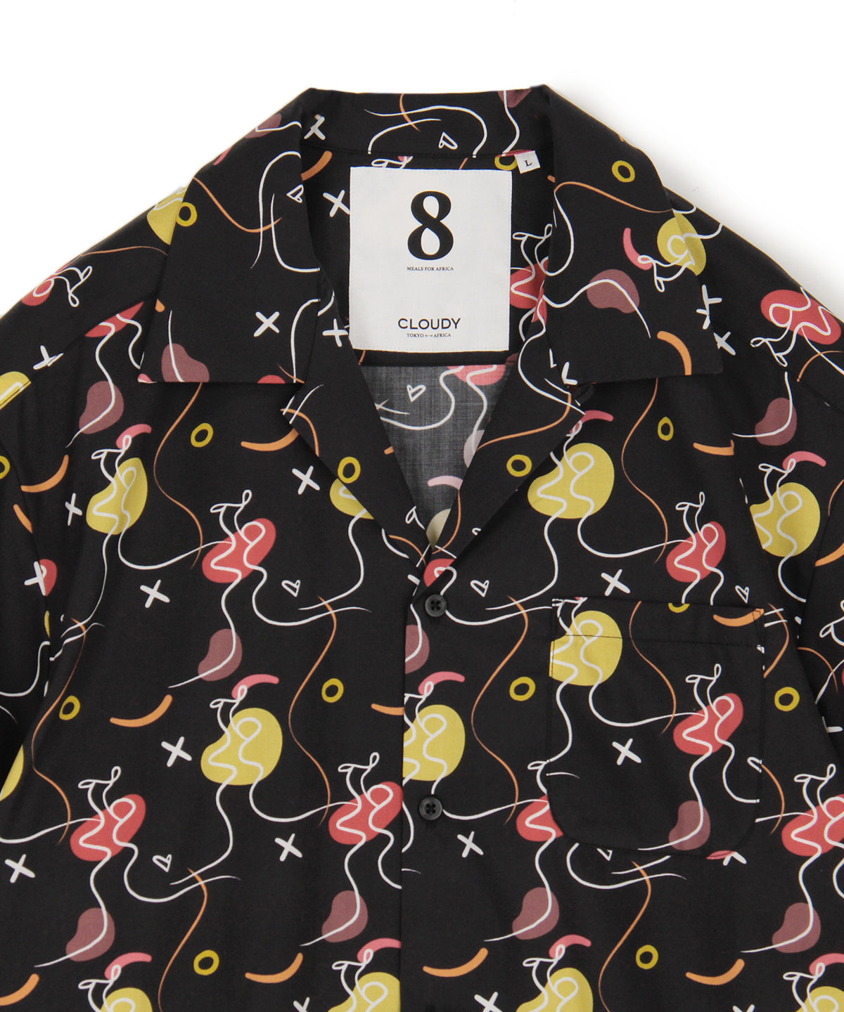 African Textile Shirt BLACKxRED "愛のかたち"