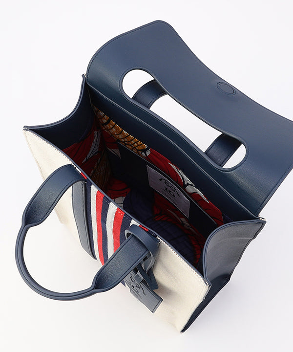 Two Tone Kente Shoulder Bag (Medium)DARK NAVY