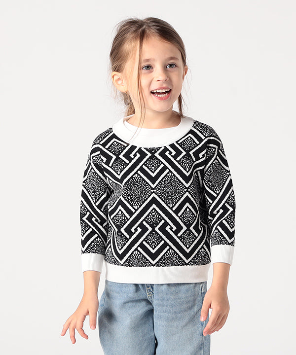 Kids Recycled Knit Sweater BLACK