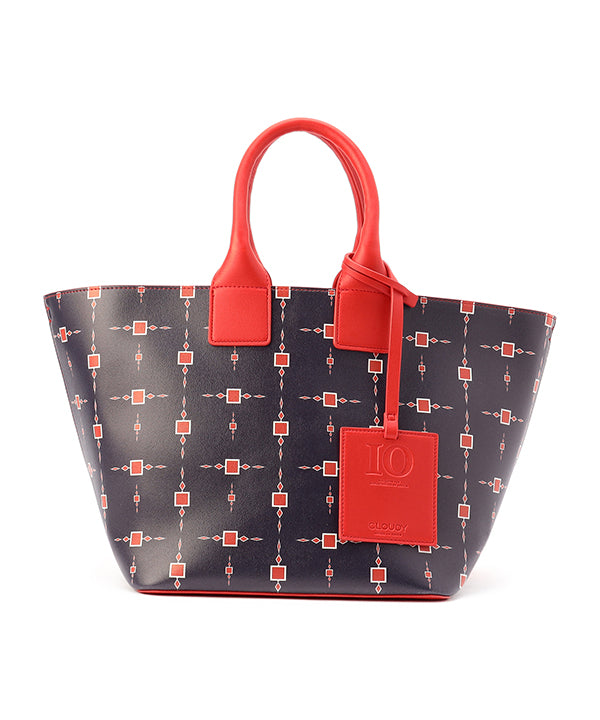 Printed Fake Leather 2Way Handbag (Medium) RED