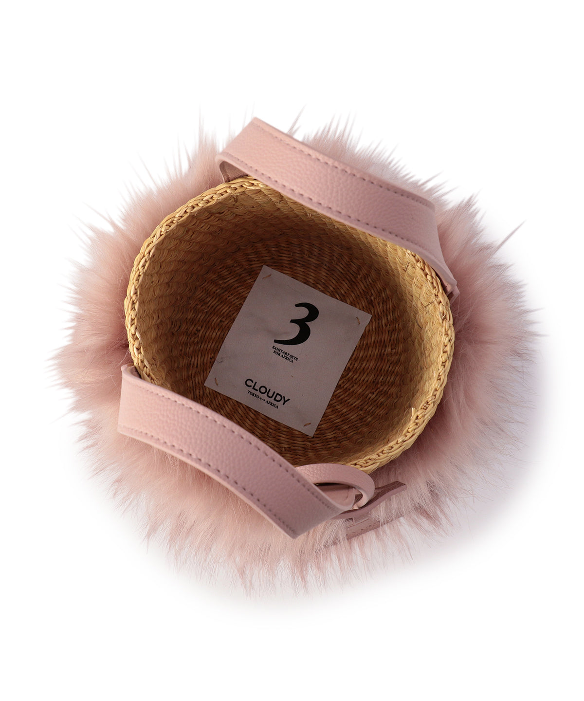 Eco Fur Basket PINK BEIGE
