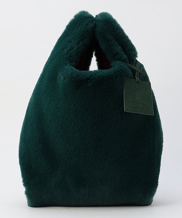 Eco Fur × African Fabric Convenience Bag (Medium) GREEN| バッグ