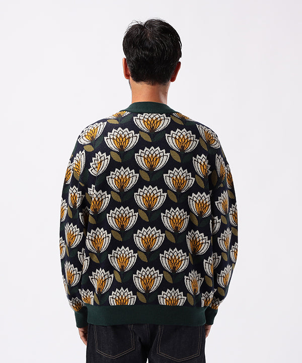 Wool/Nylon Knit Cardigan NAVY