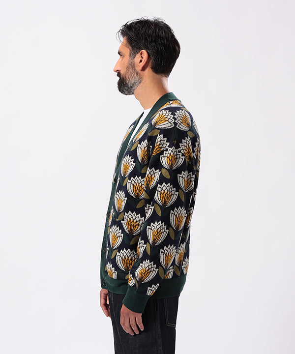 Wool/Nylon Knit Cardigan NAVY