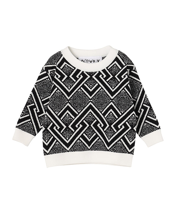 Kids Recycled Knit Sweater BLACK