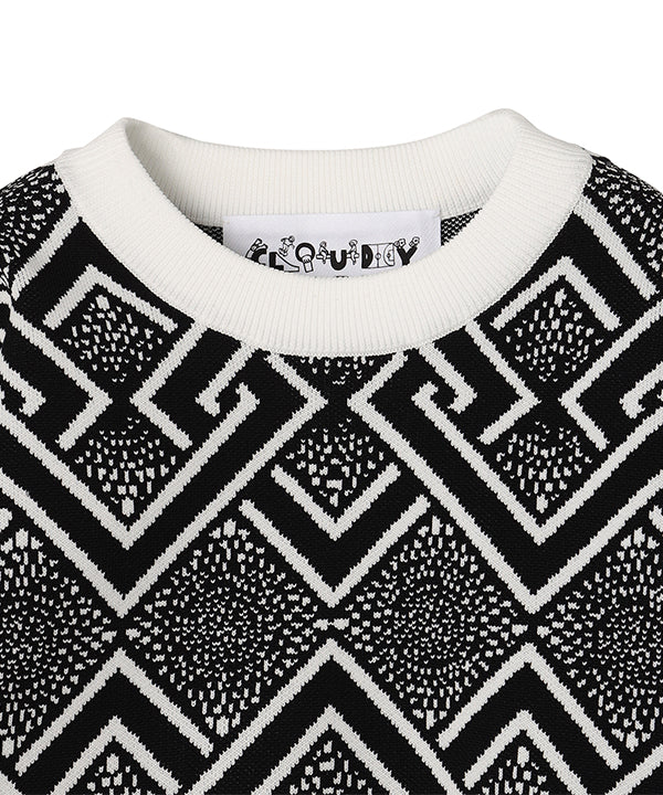 Kids Recycled Knit Sweater BLACK