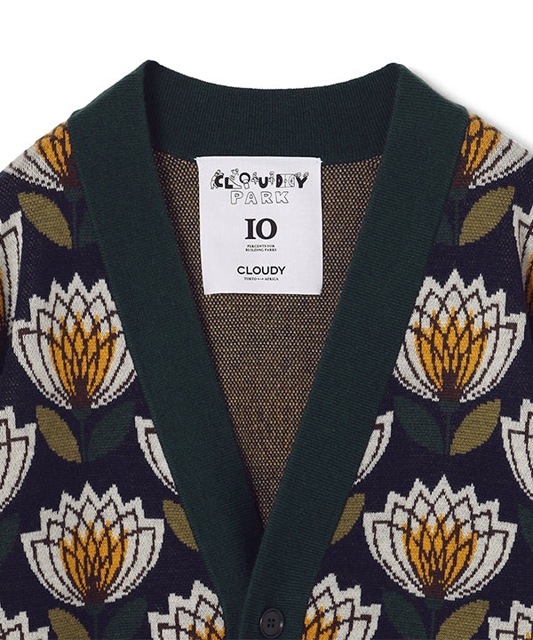 Wool/Nylon Knit Cardigan NAVY