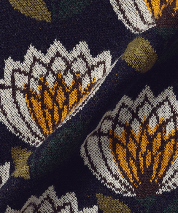 Wool/Nylon Knit Cardigan NAVY