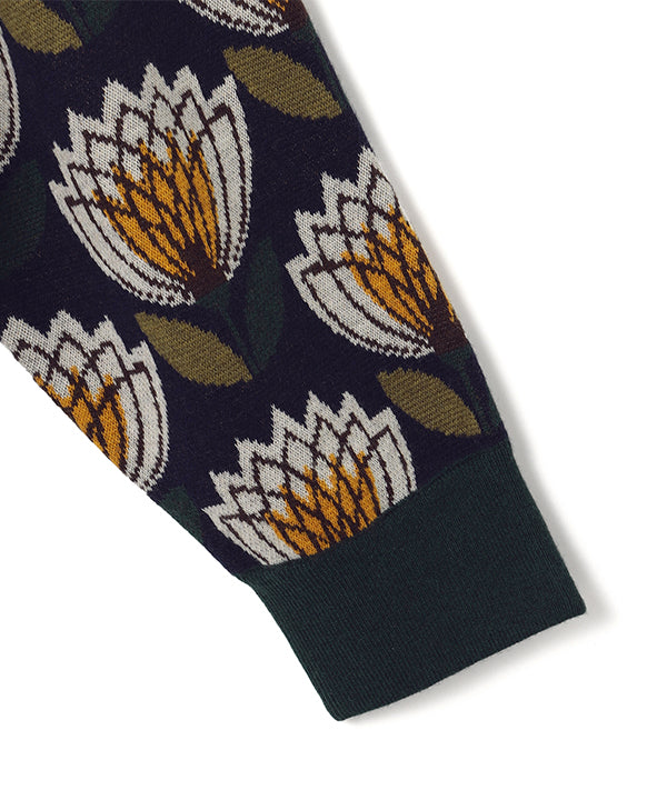 Wool/Nylon Knit Cardigan NAVY