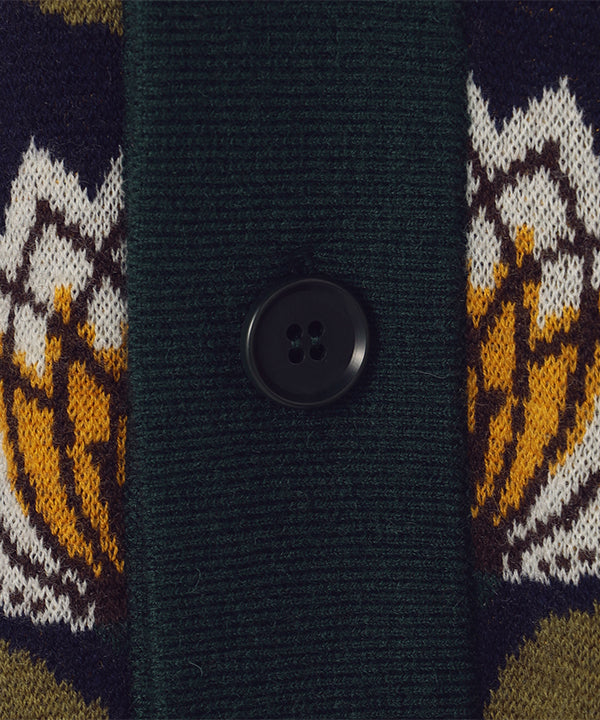 Wool/Nylon Knit Cardigan NAVY